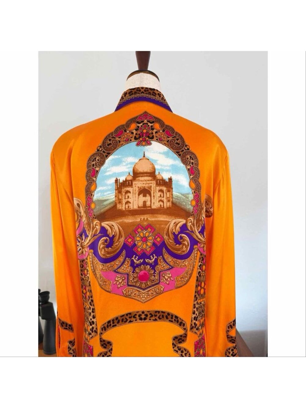 Vintage Escada Silk Taj Mahal Print Blouse Shirt Maximalist Rare Size 36 NWT - Picture 5 of 10